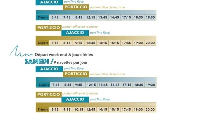 Horaires de la navette maritime Muvimare de septembre 2023 à juin 2024